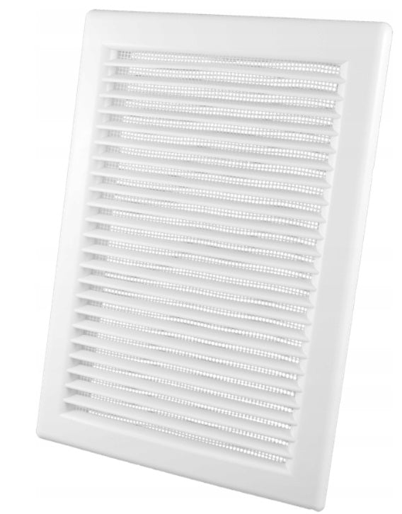Luxury White Duo Smart Louvre Vent with Fly Mesh, 140mm x 210mm