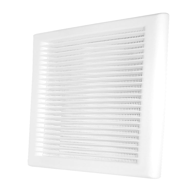 Luxury White Duo Smart Louvre Vent with Fly Mesh, 150mm x 150mm