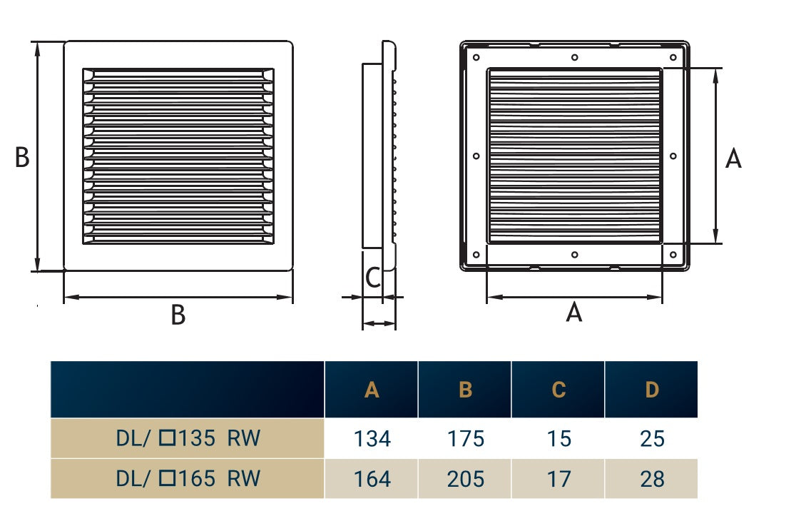 Luxury White Duo Smart Louvre Vent with Fly Mesh, 135mm x 135mm