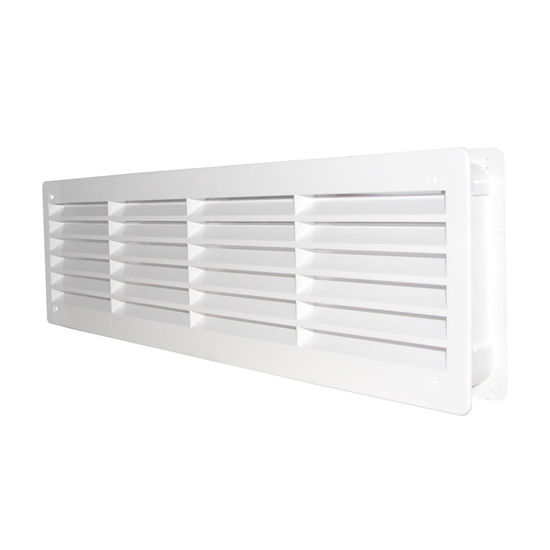 White Rectangle Louvre Door Vent, 90mm x 445mm