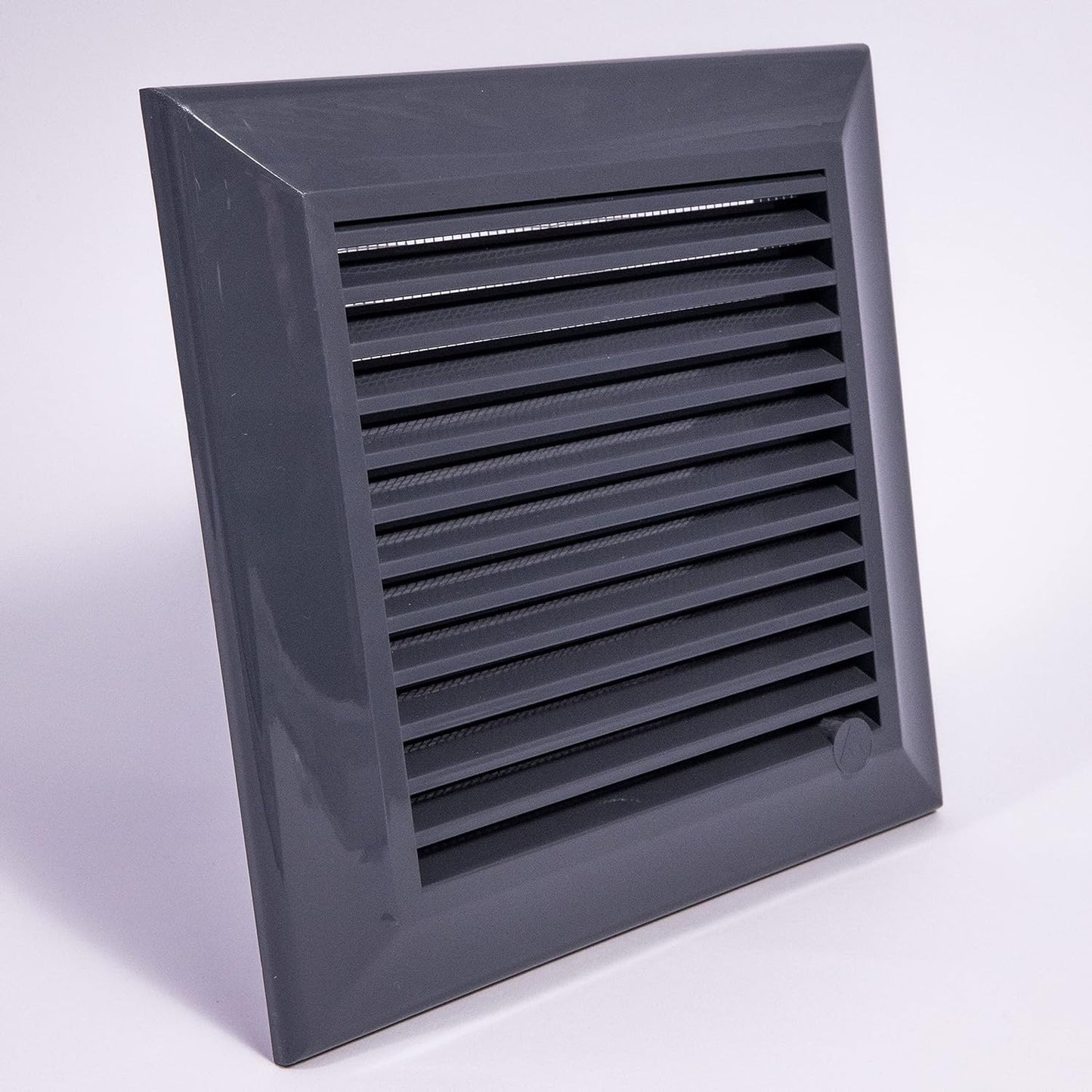 Grey Duo Smart Louvre Vent with Fly Mesh, 140mm x 210mm