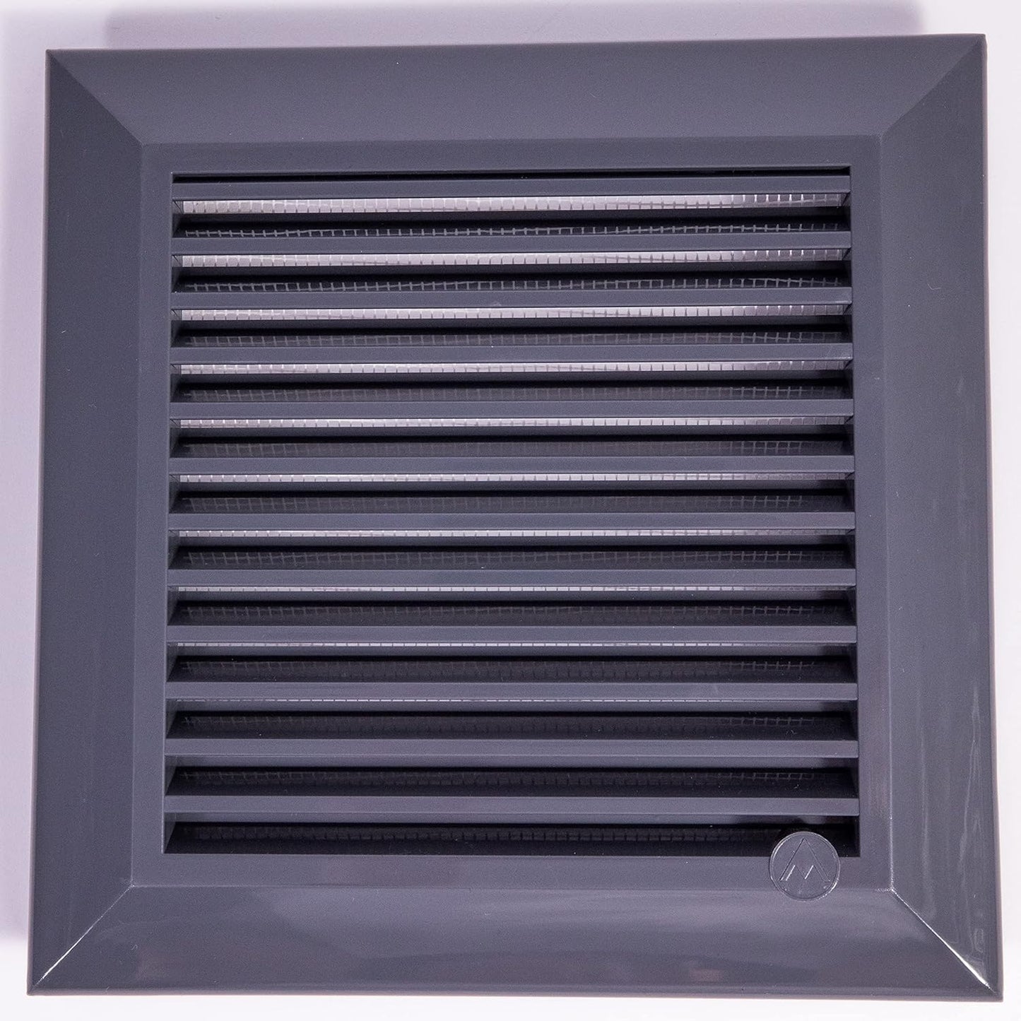 Grey Duo Smart Louvre Vent with Fly Mesh, 140mm x 210mm