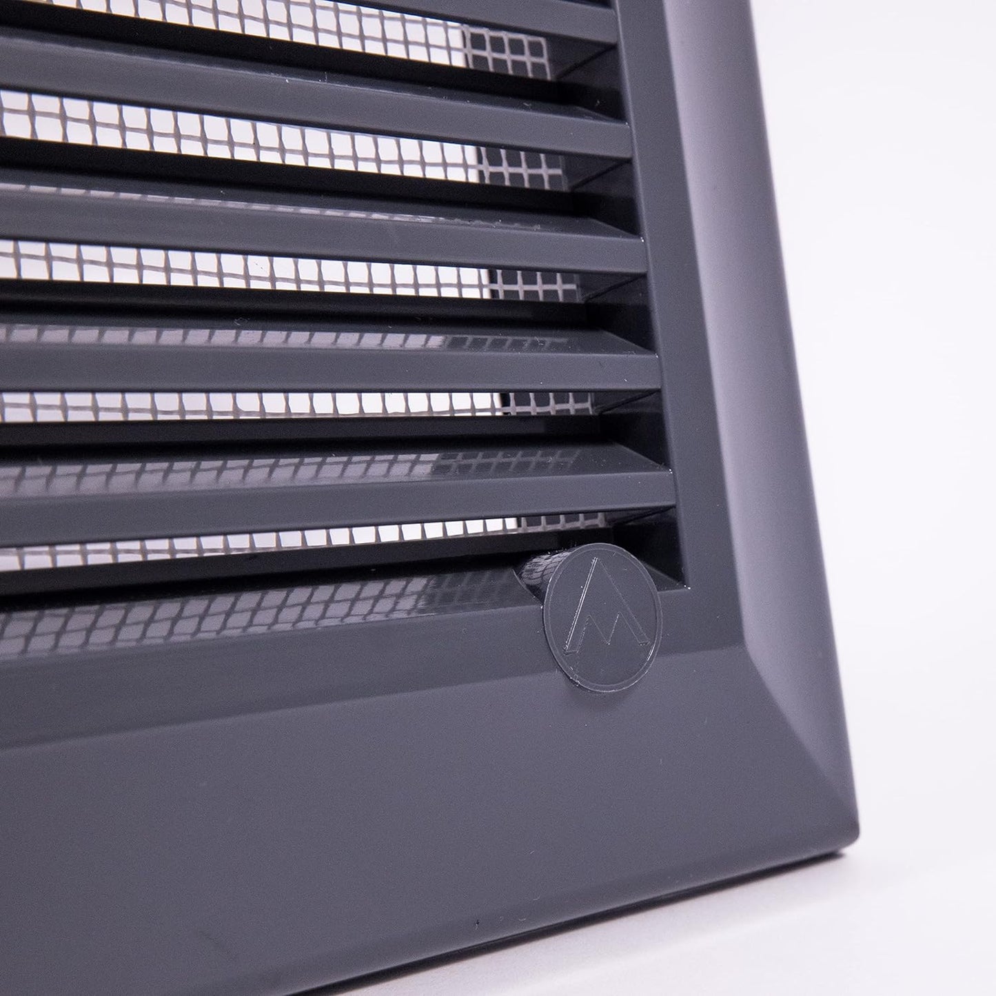 Grey Duo Smart Louvre Vent with Fly Mesh, 140mm x 210mm