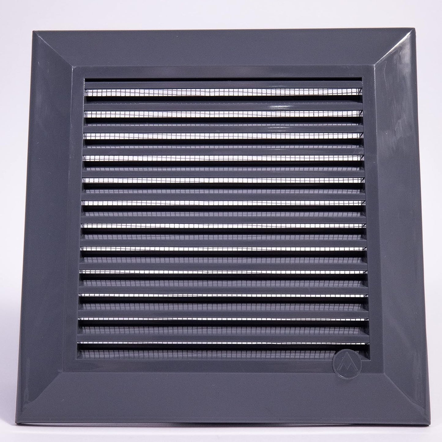 Grey Duo Smart Louvre Vent with Fly Mesh, 140mm x 210mm