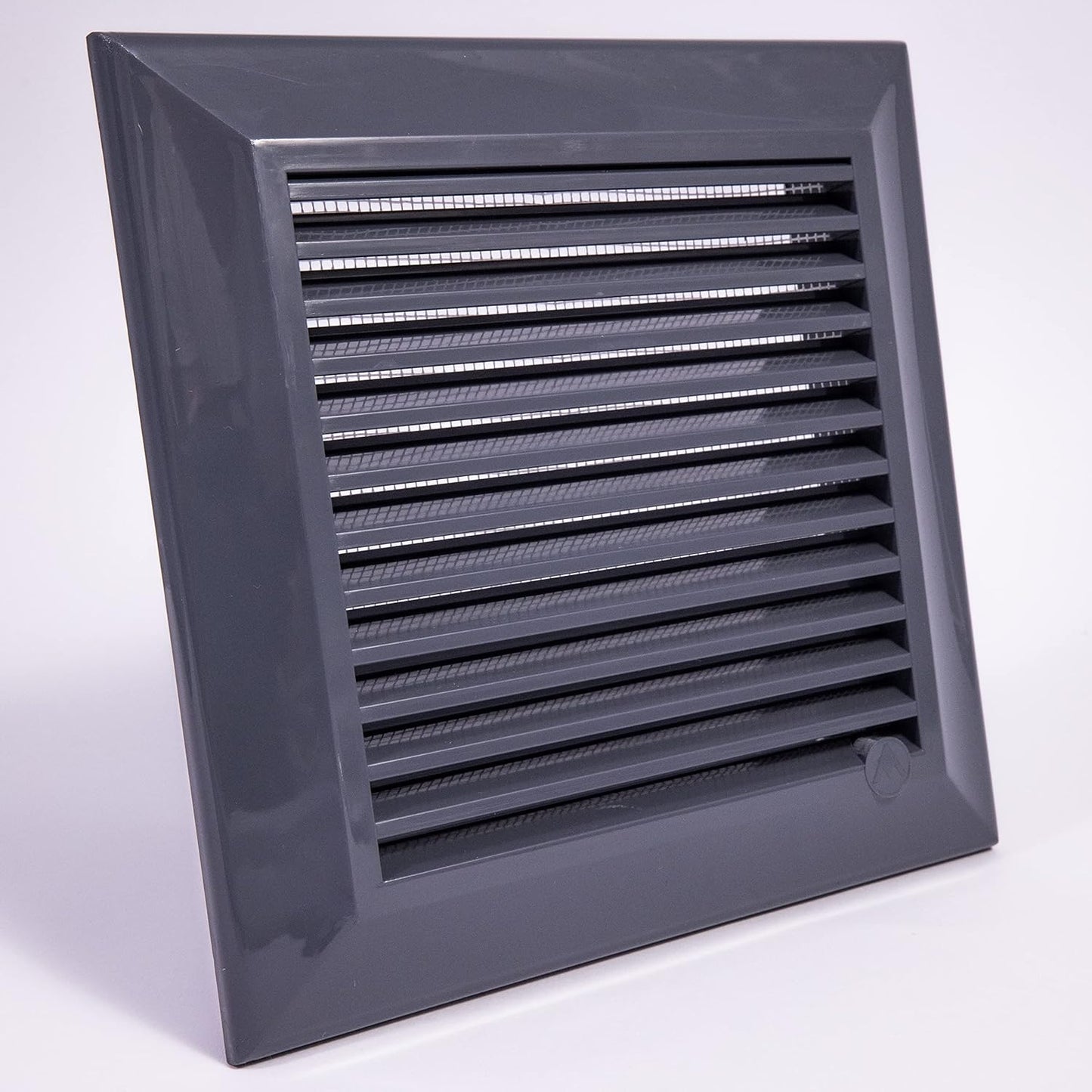 Grey Duo Smart Louvre Vent with Fly Mesh, 140mm x 210mm