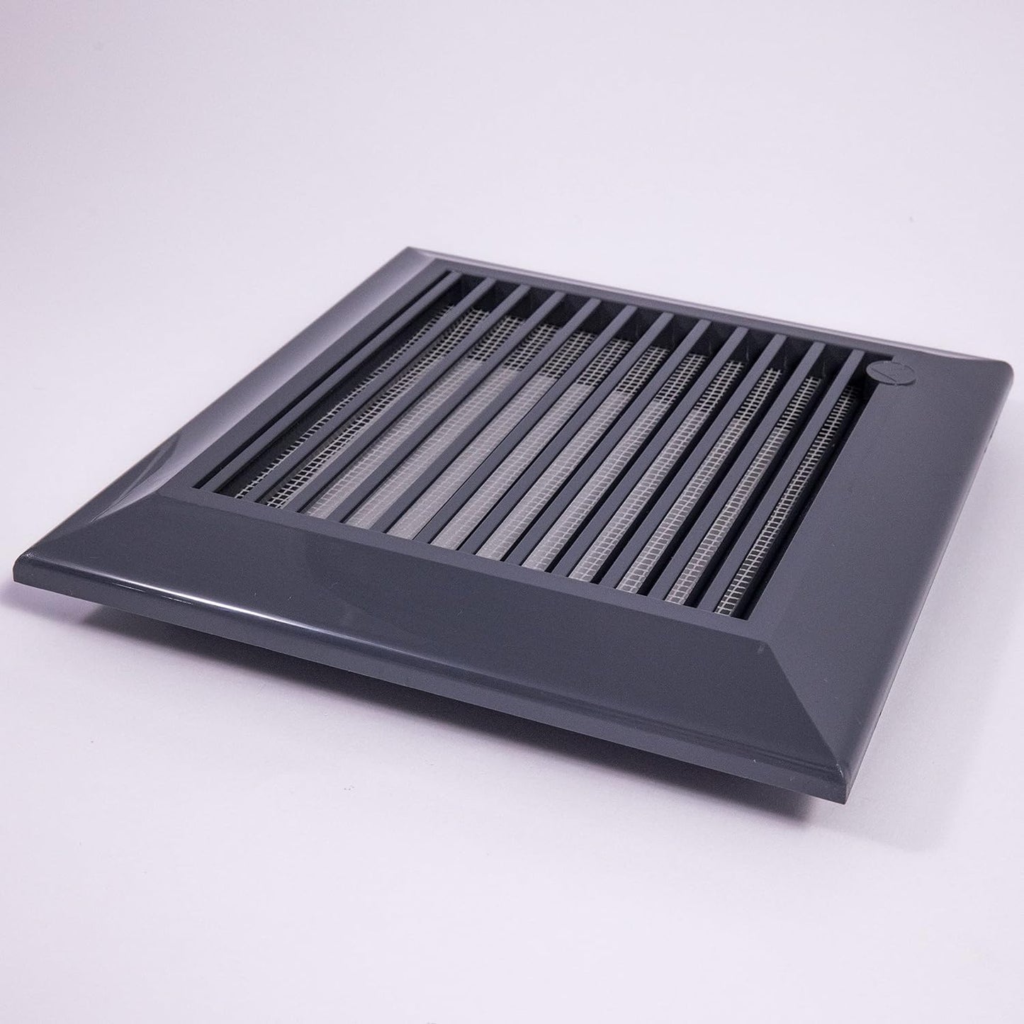 Grey Duo Smart Louvre Vent with Fly Mesh, 140mm x 210mm