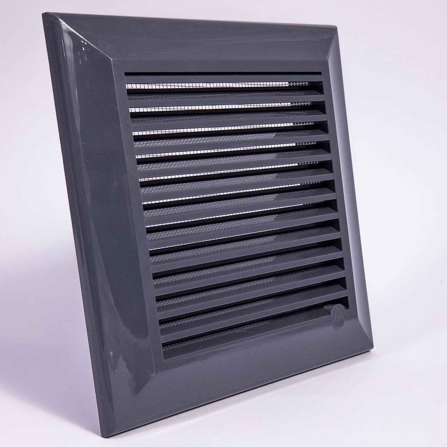 Grey Duo Smart Louvre Vent with Fly Mesh, 140mm x 210mm