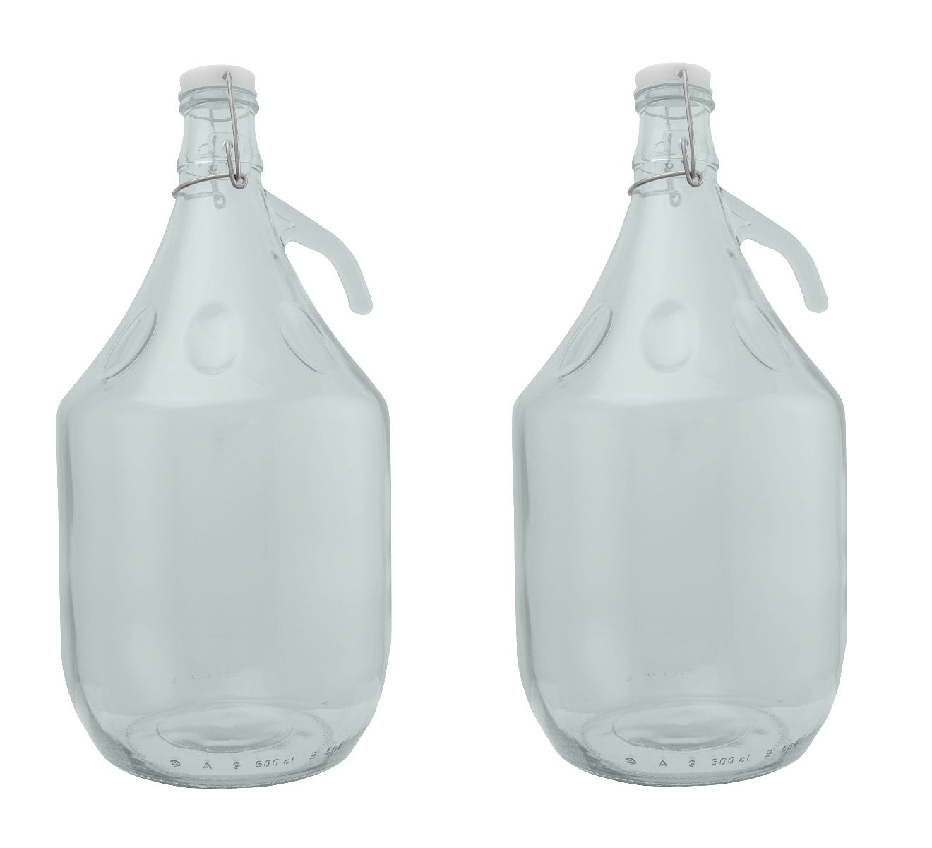 5L Clear Glass Demijohn Bottle with Swing-top Cap, Box of 2