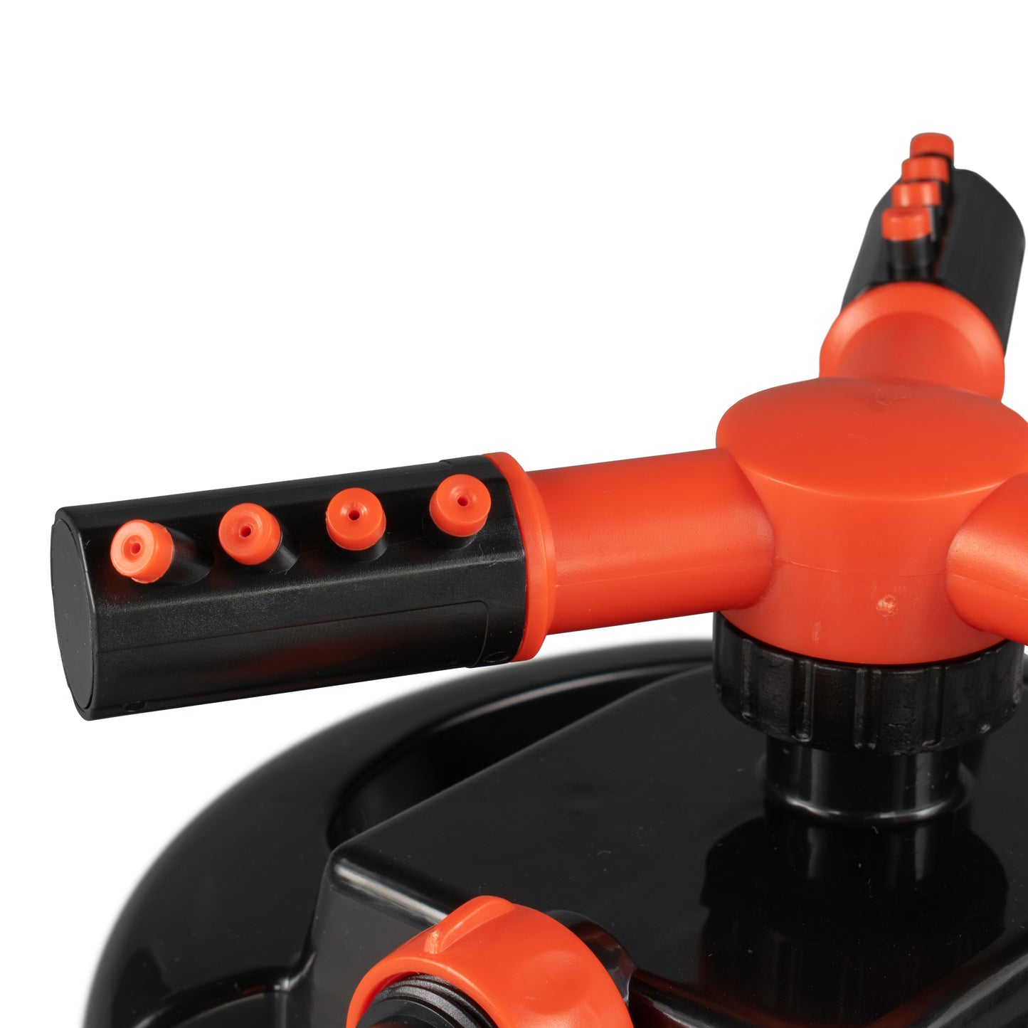 3-Arm Rotating Garden Sprinkler, Black & Orange