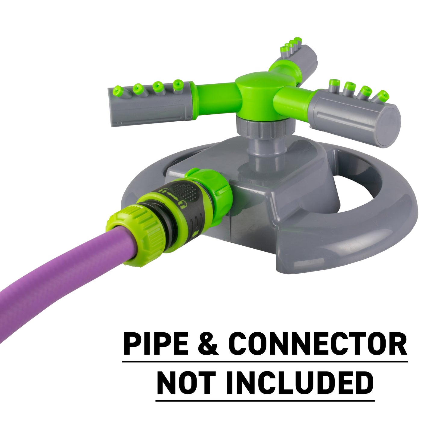 3-Arm Rotating Garden Sprinkler, Green & Grey