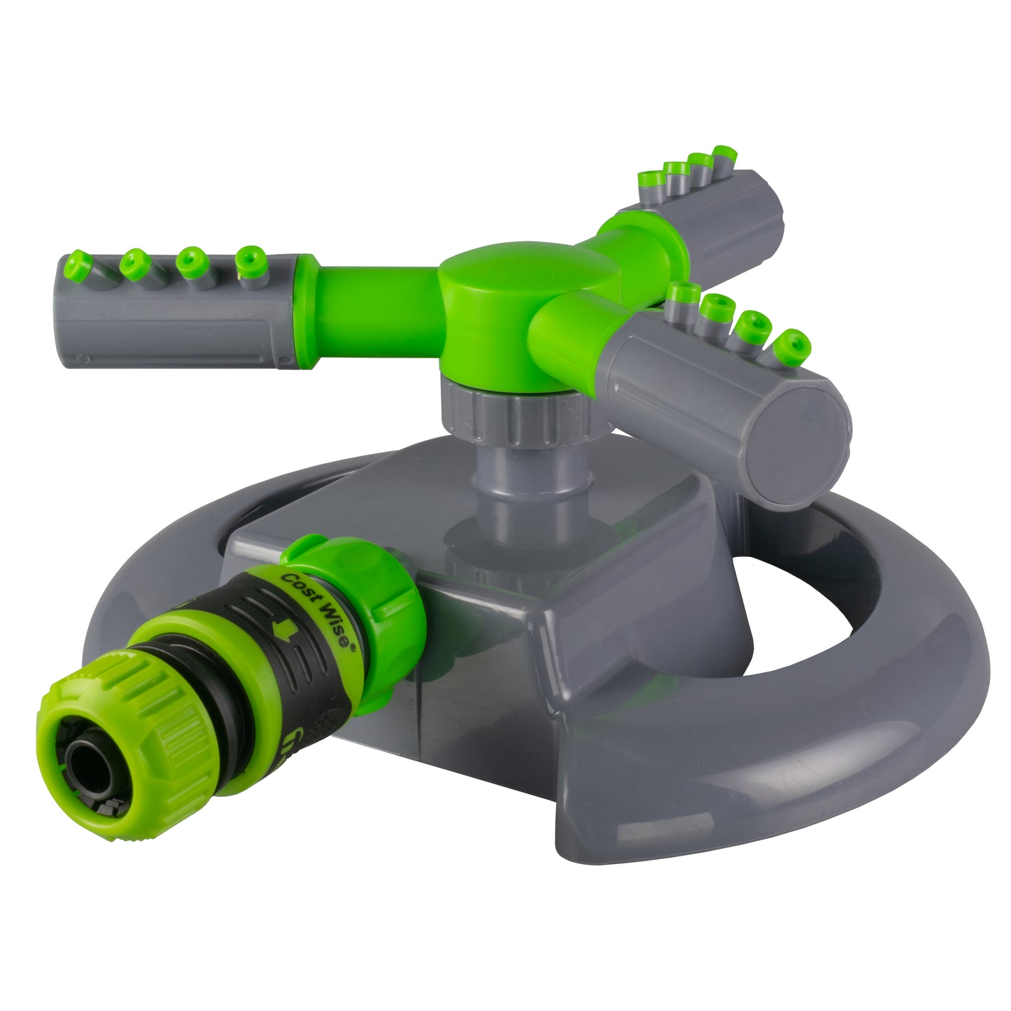 3-Arm Rotating Garden Sprinkler, Green & Grey