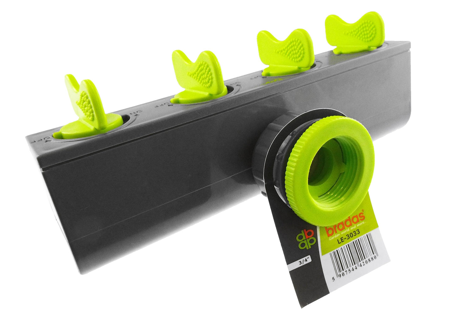 4-Way Splitter with Valves, Lime