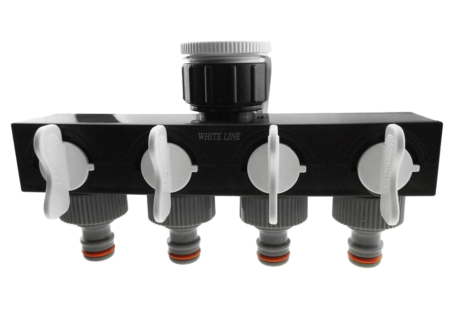 4-Way Splitter with Valves, Grey