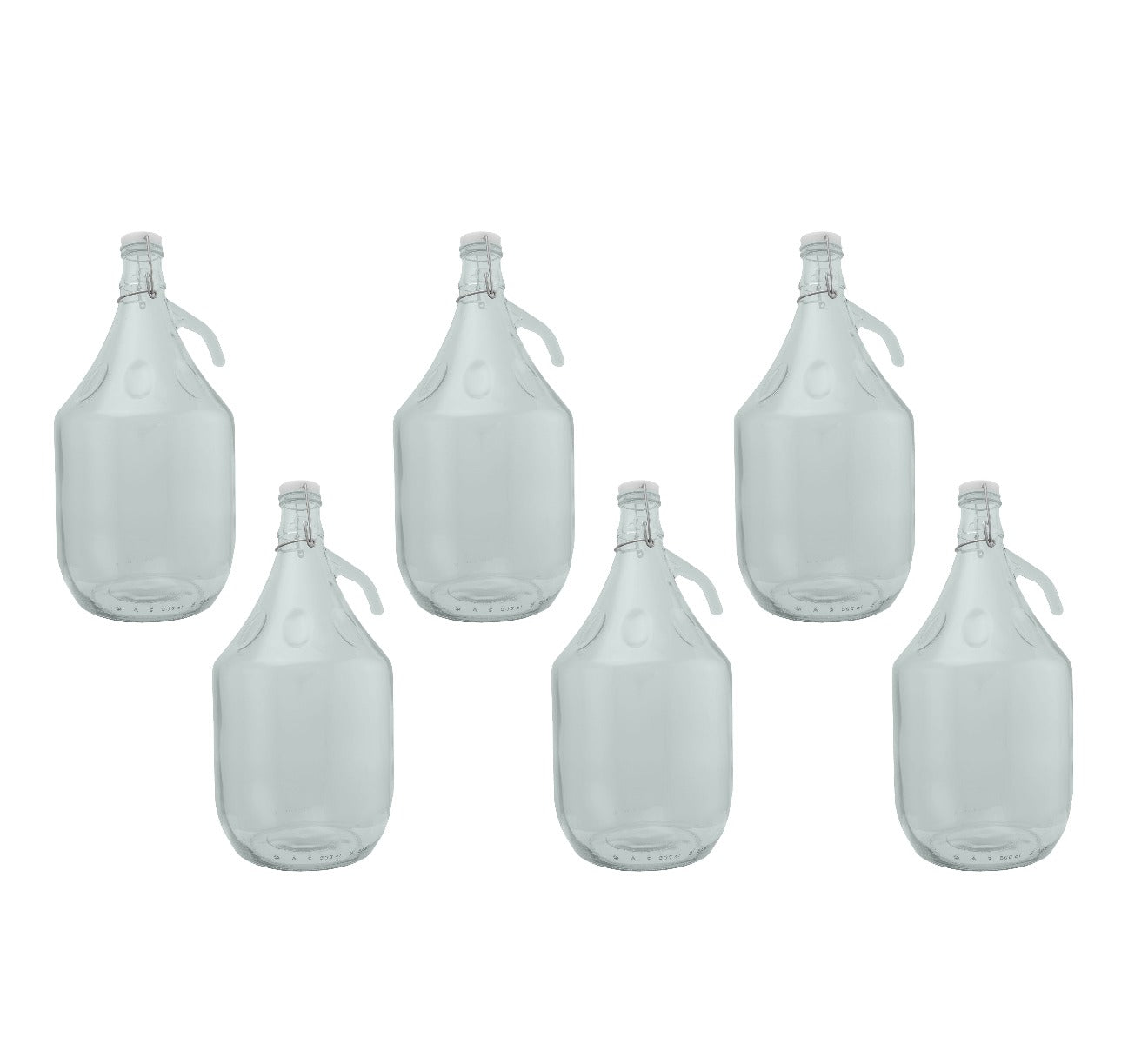 5L Clear Glass Demijohn Bottle with Swing-top Cap, Box of 6