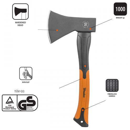 1000g Hand Axe Hatchet with Fiberglass Handle