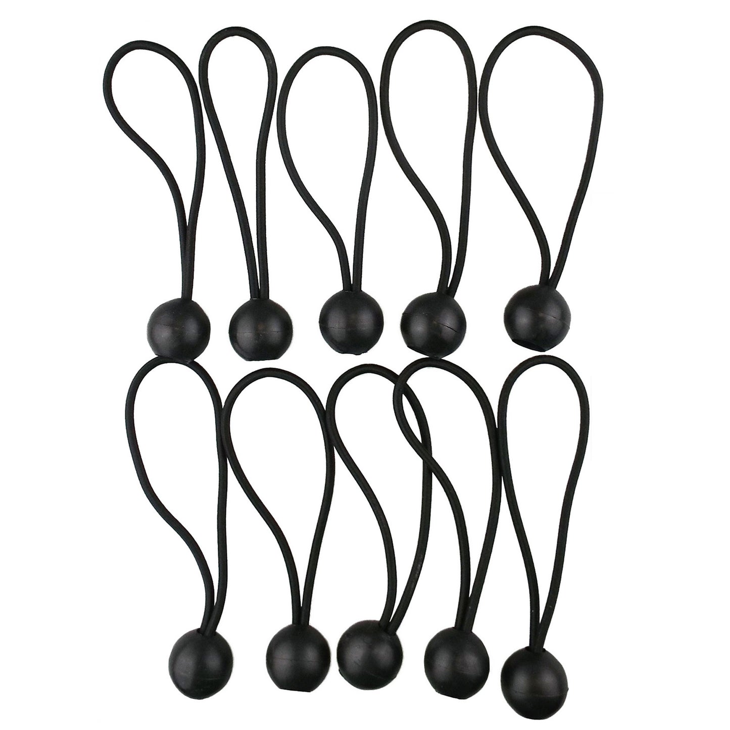 Mixed Size Pack of 30 Black Bungee Balls, 4"/ 6"/ 10"