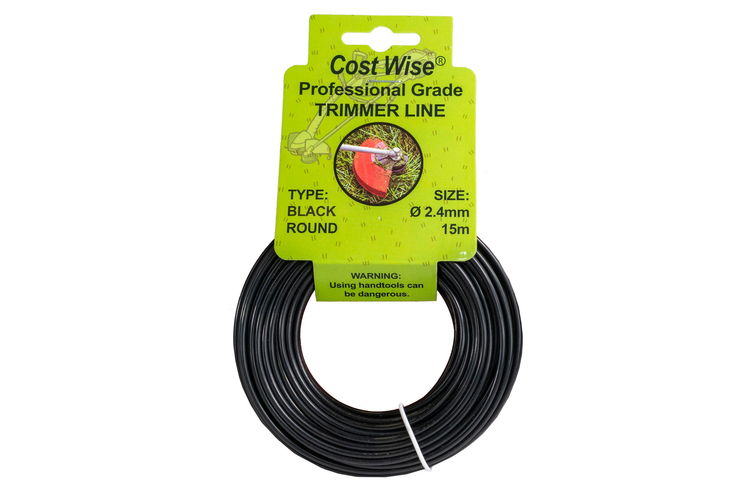 15m Black Rounded Trimmer Line, 2.4mm