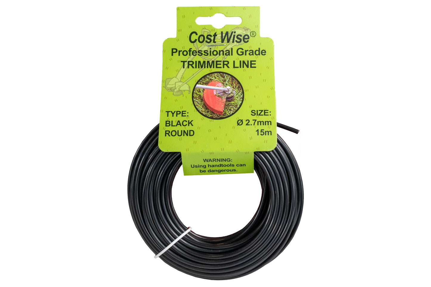 15m Black Rounded Trimmer Line, 2.7mm