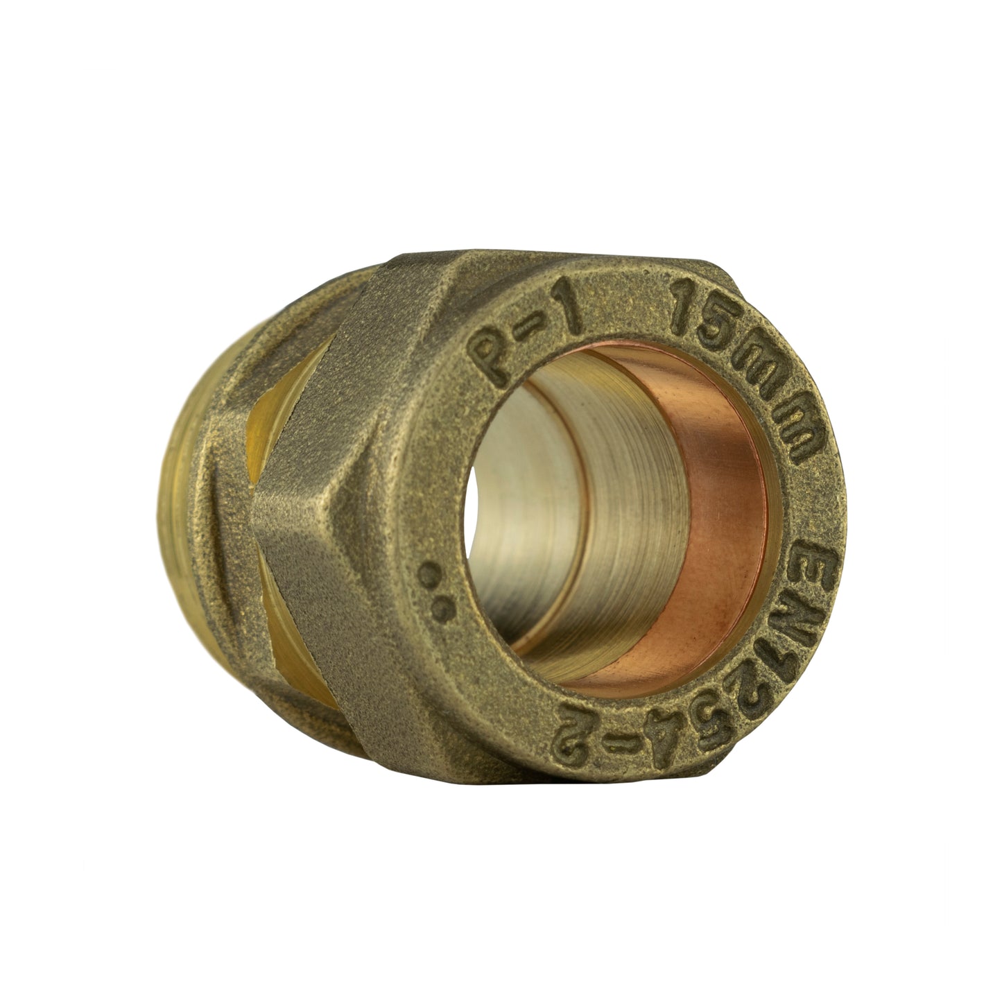 Brass Compression Adapter for 15mm Copper Piping, 1/2"