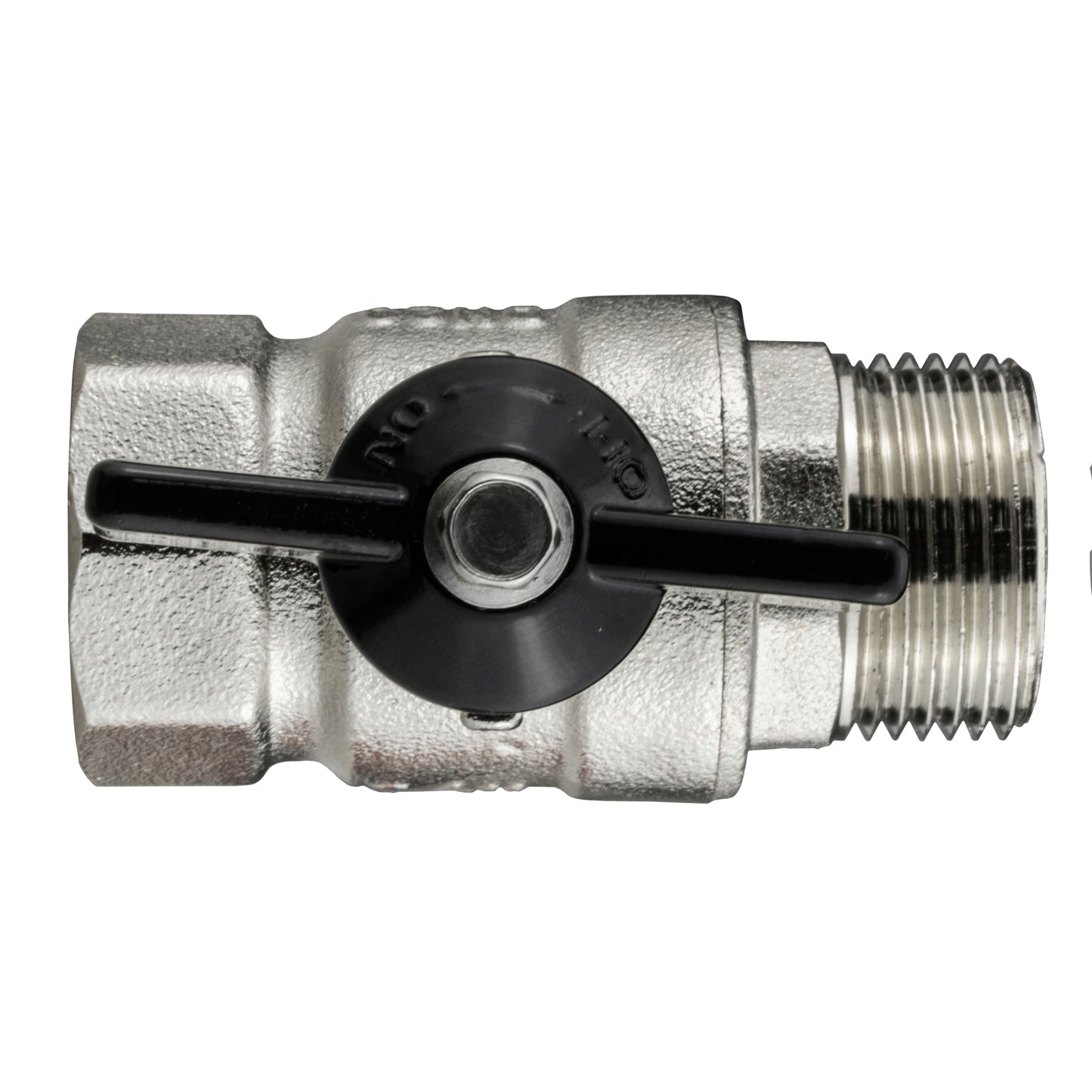 Male to Female Nickel Plated Brass Butterfly Valve, 1/2"