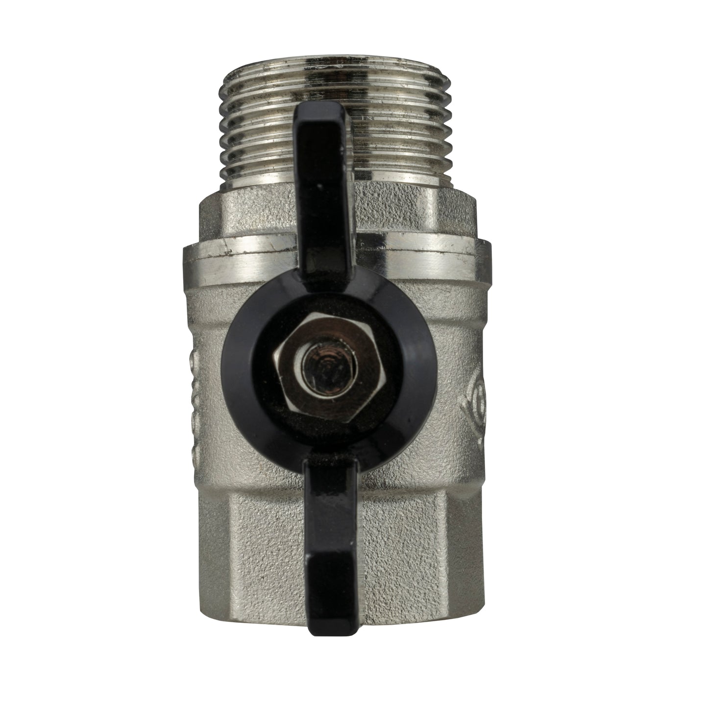 Male to Female Nickel Plated Brass Butterfly Valve, 1"
