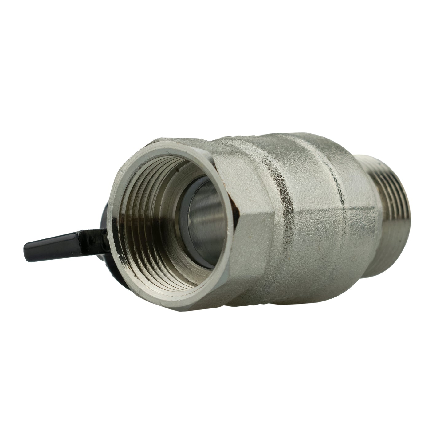 Male to Female Nickel Plated Zinc Butterfly Valve, 3/4"