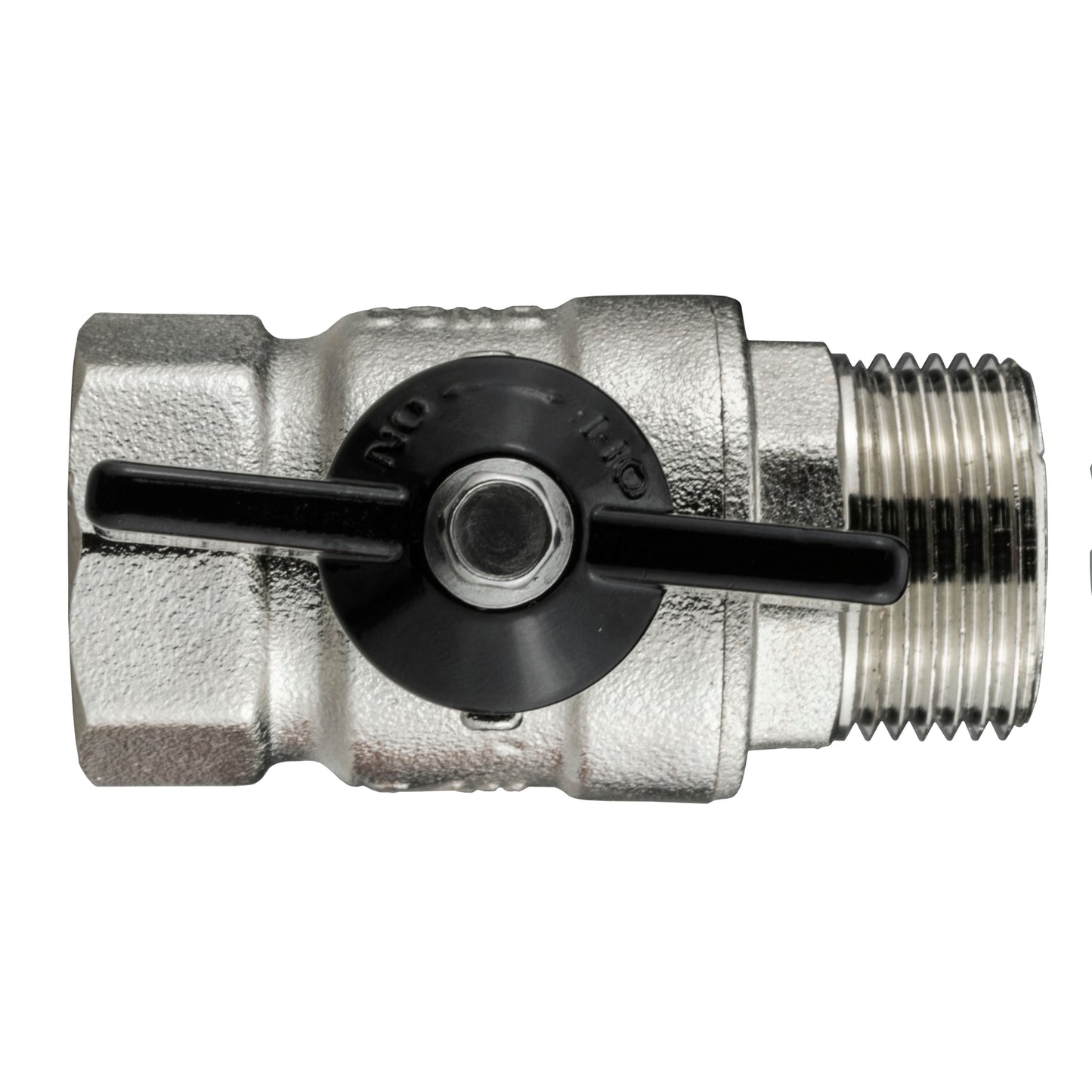 Male to Female Nickel Plated Zinc Butterfly Valve, 3/4"