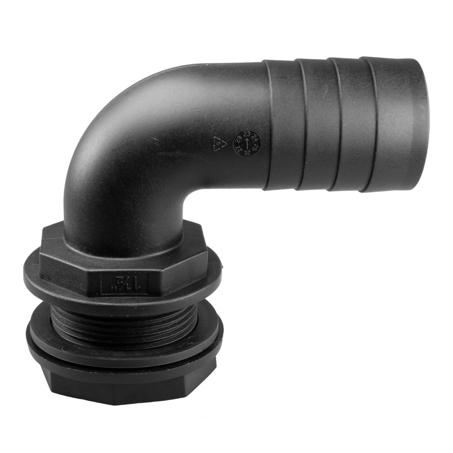 Water Butt 90° Overflow Elbow with Nut & Washer, 1.5"