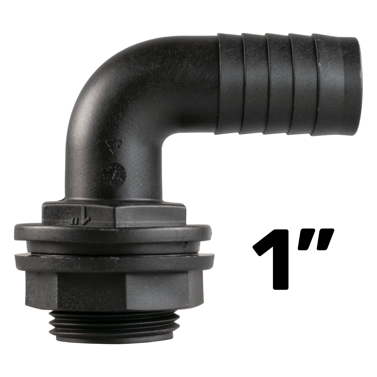 Water Butt 90° Overflow Elbow with Nut & Washer, 1"