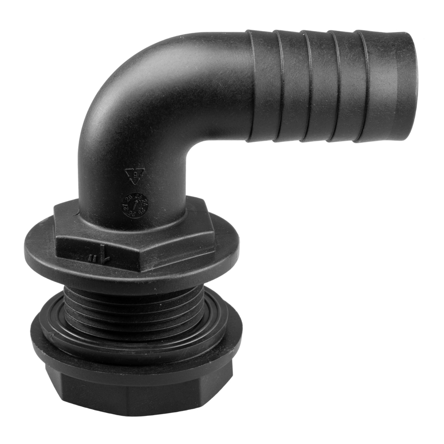 Water Butt 90° Overflow Elbow with Nut & Washer, 1"