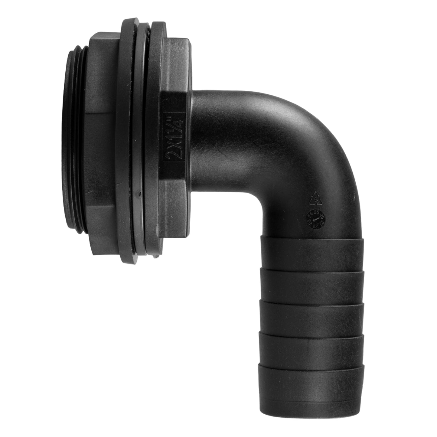 Water Butt 90° Overflow Elbow with Nut & Washer, 2" - 1.25"