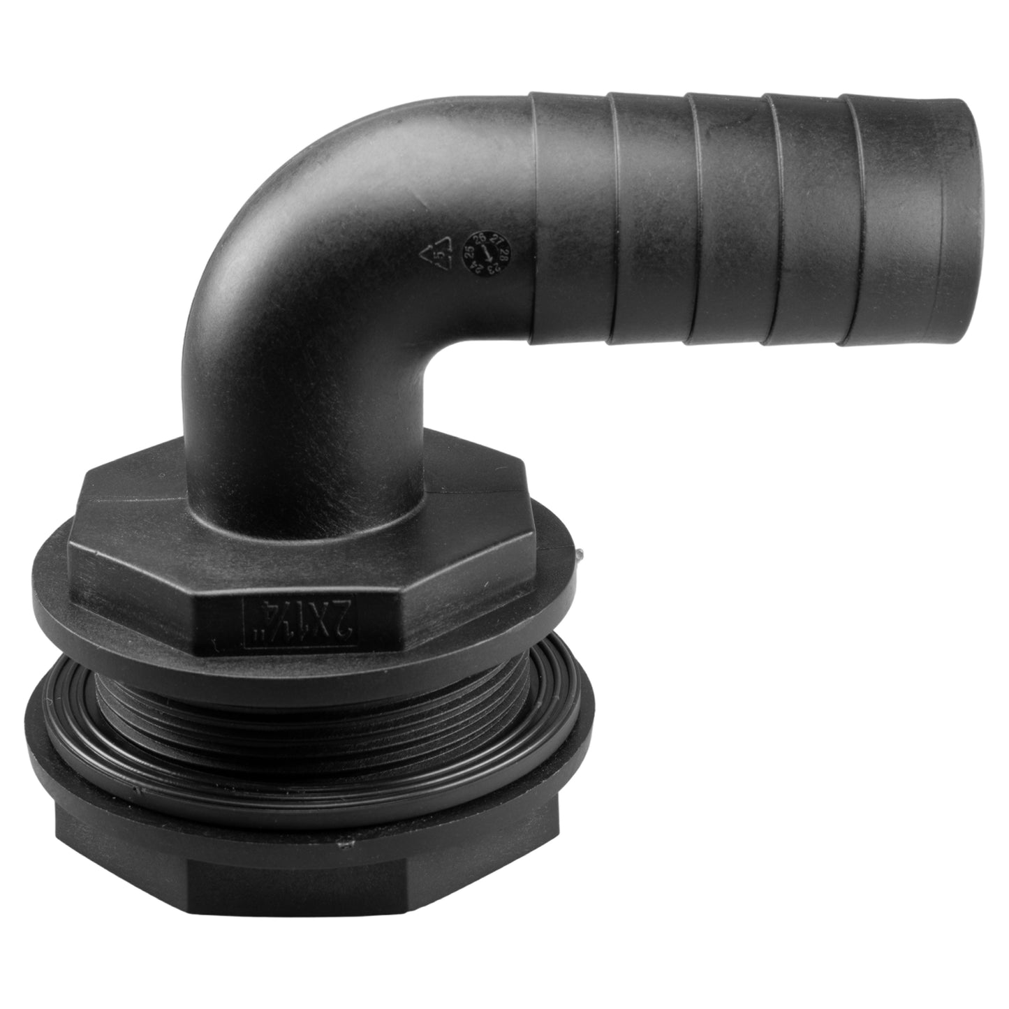 Water Butt 90° Overflow Elbow with Nut & Washer, 2" - 1.25"