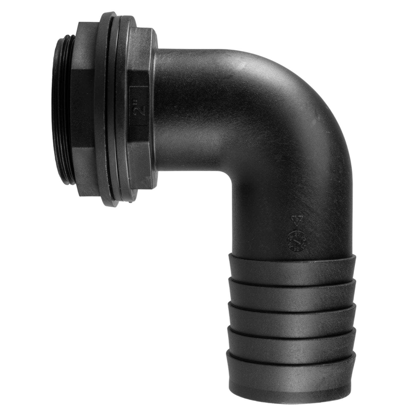 Water Butt 90° Overflow Elbow with Nut & Washer, 2"