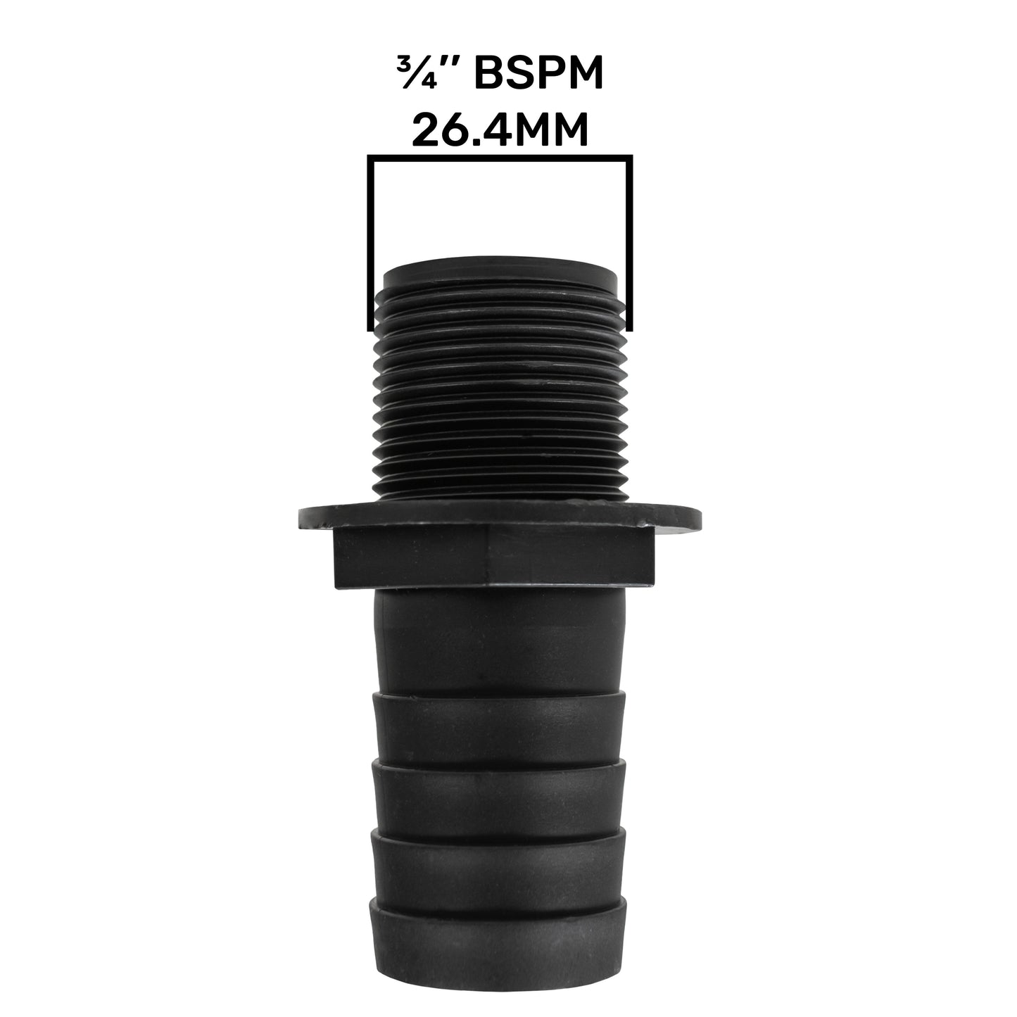 Water Butt Overflow Adapter with Nut & Washer, 3/4" - 1"