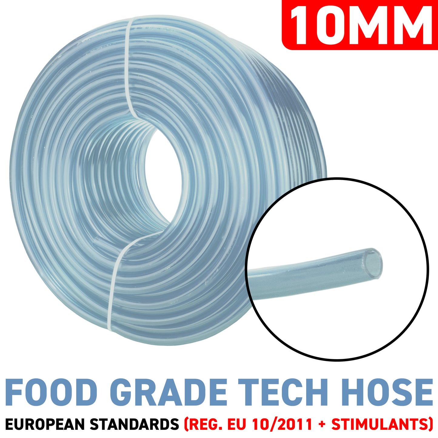 10mm x 13mm Clear PVC Tech Hose