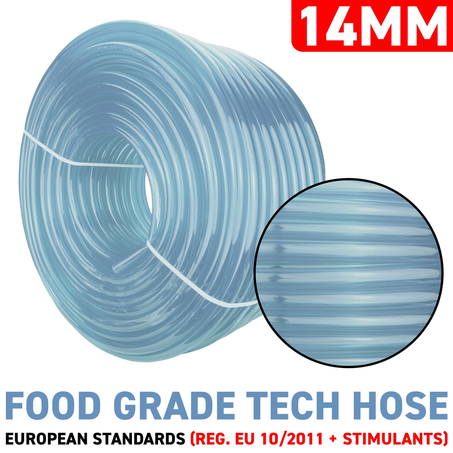 14mm x 18mm Clear PVC Tech Hose
