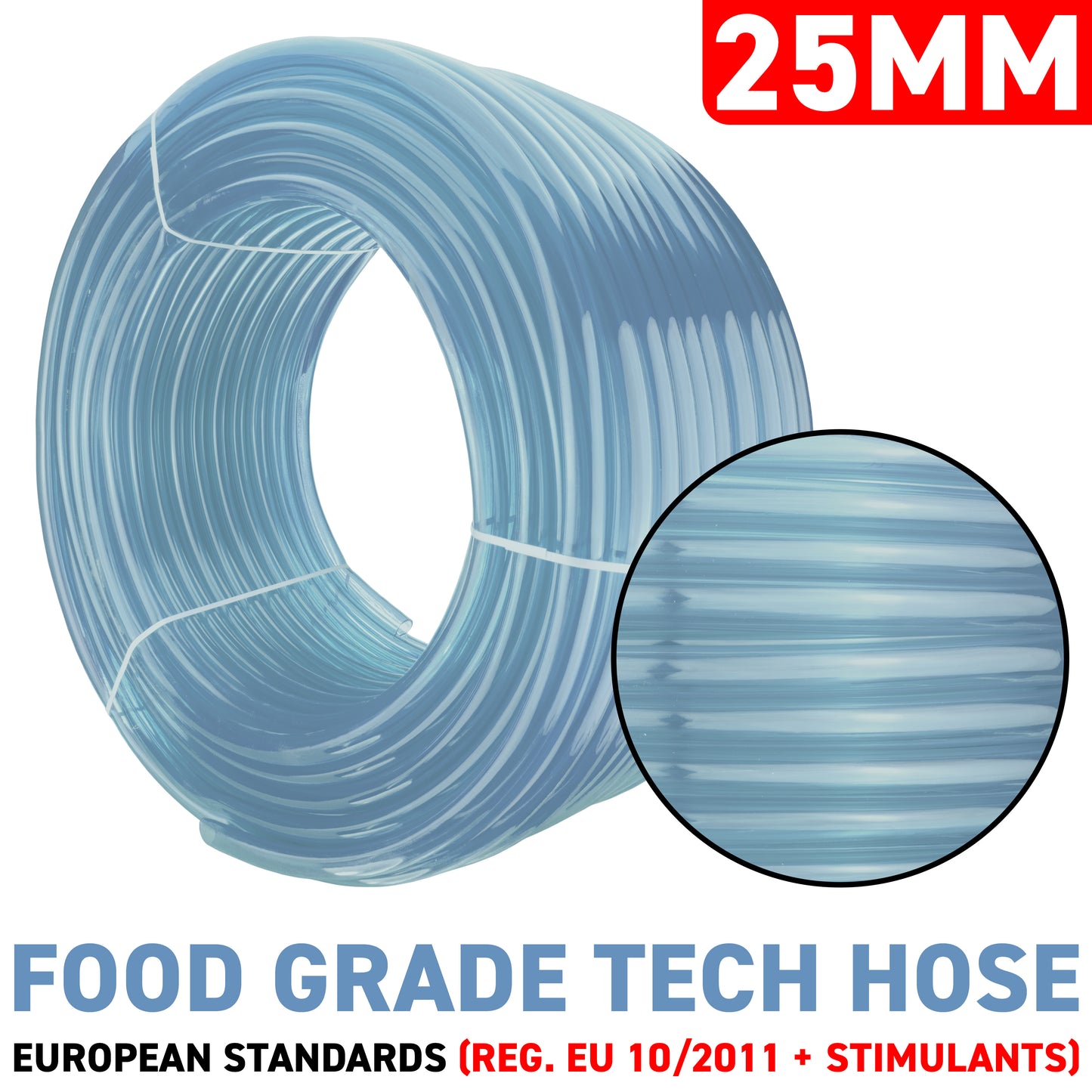 25mm x 31mm Clear PVC Tech Hose