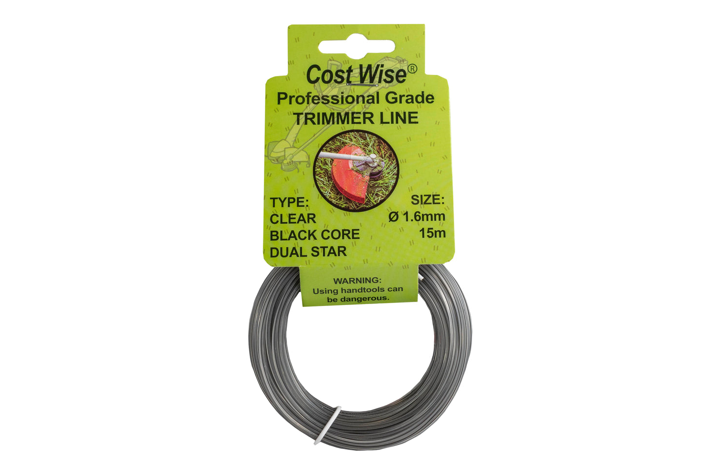 15m Dual Core Twisted Black Star Trimmer Line, 1.6mm
