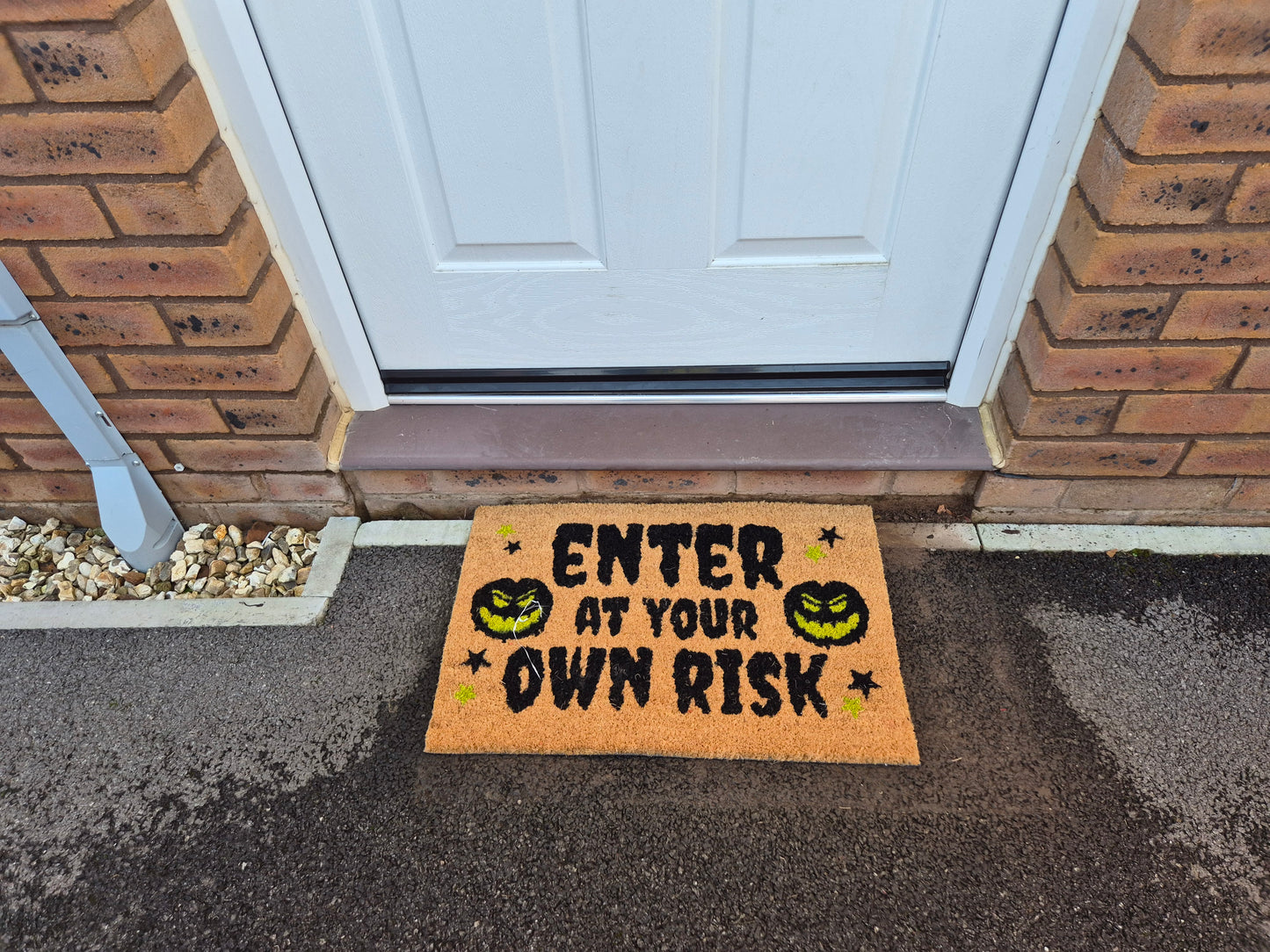 Coir Doormat, 60cm x 40cm - 'Enter At Your Own Risk'