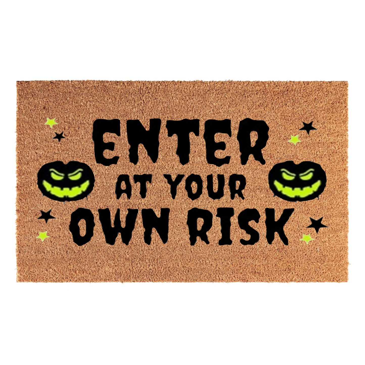 Coir Doormat, 60cm x 40cm - 'Enter At Your Own Risk'
