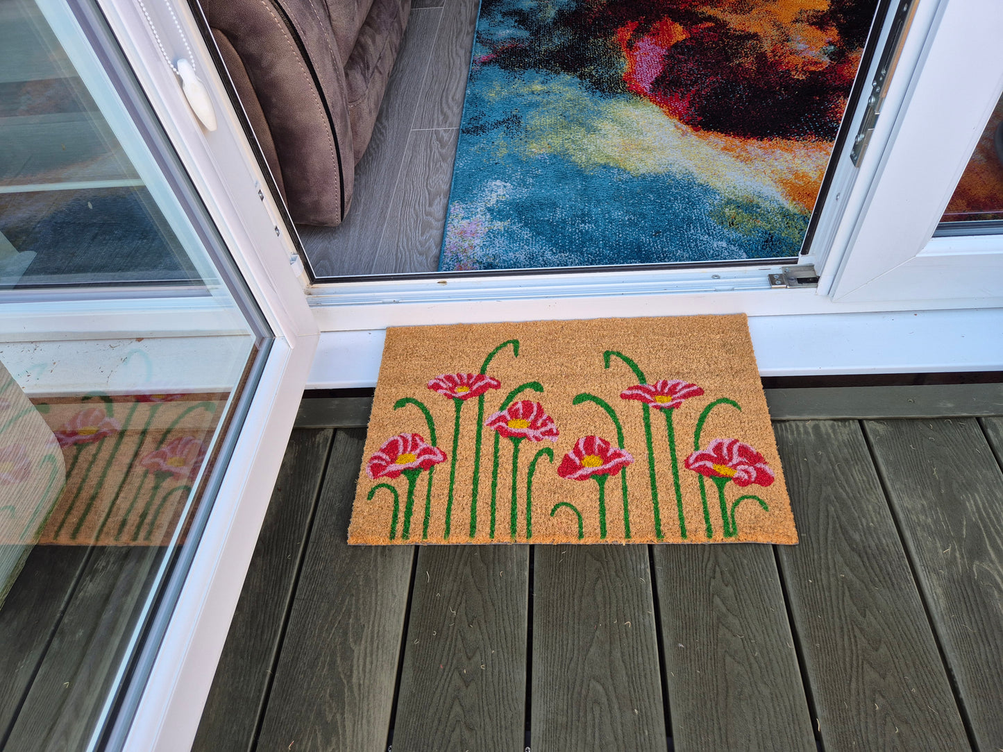 Coir Doormat, 60cm x 40cm - 'Poppy'