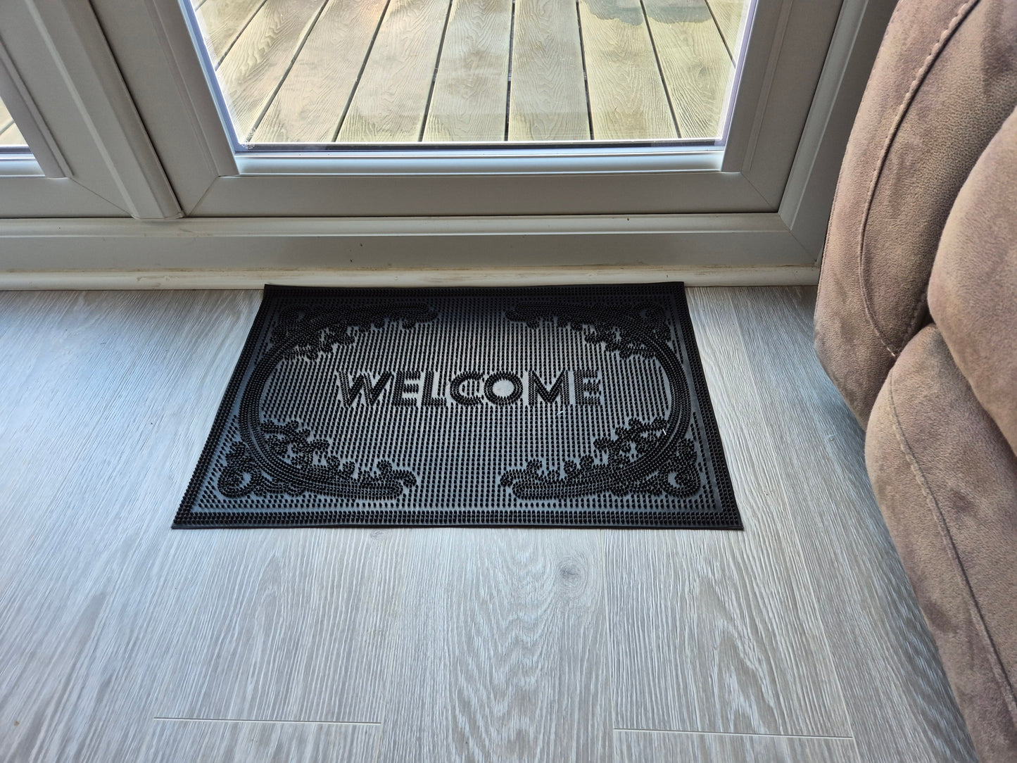 Rubber Doormat, 60cm x 40cm - 'Welcome'