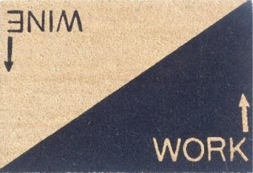 Coir Doormat, 60cm x 40cm - 'Wine Work'