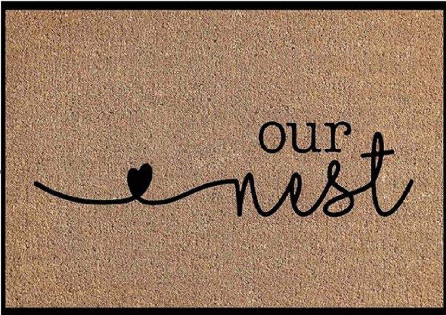 Coir Doormat, 60cm x 40cm - 'Our Nest'