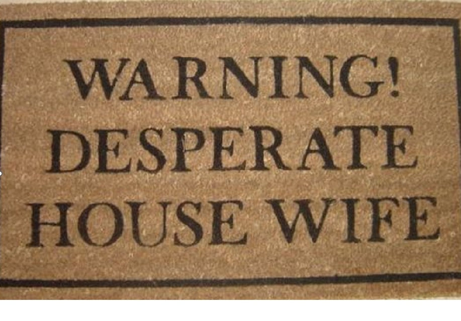 Coir Doormat, 60cm x 40cm - 'Warning! Desperate House Wife'