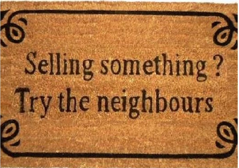 Coir Doormat, 60cm x 40cm - 'Selling Something? Try The Neighbours'