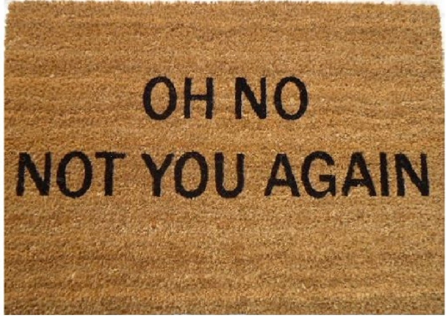Coir Doormat, 60cm x 40cm - 'Oh No! Not You Again'