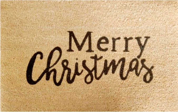 Coir Doormat, 60cm x 40cm - 'Merry Christmas'