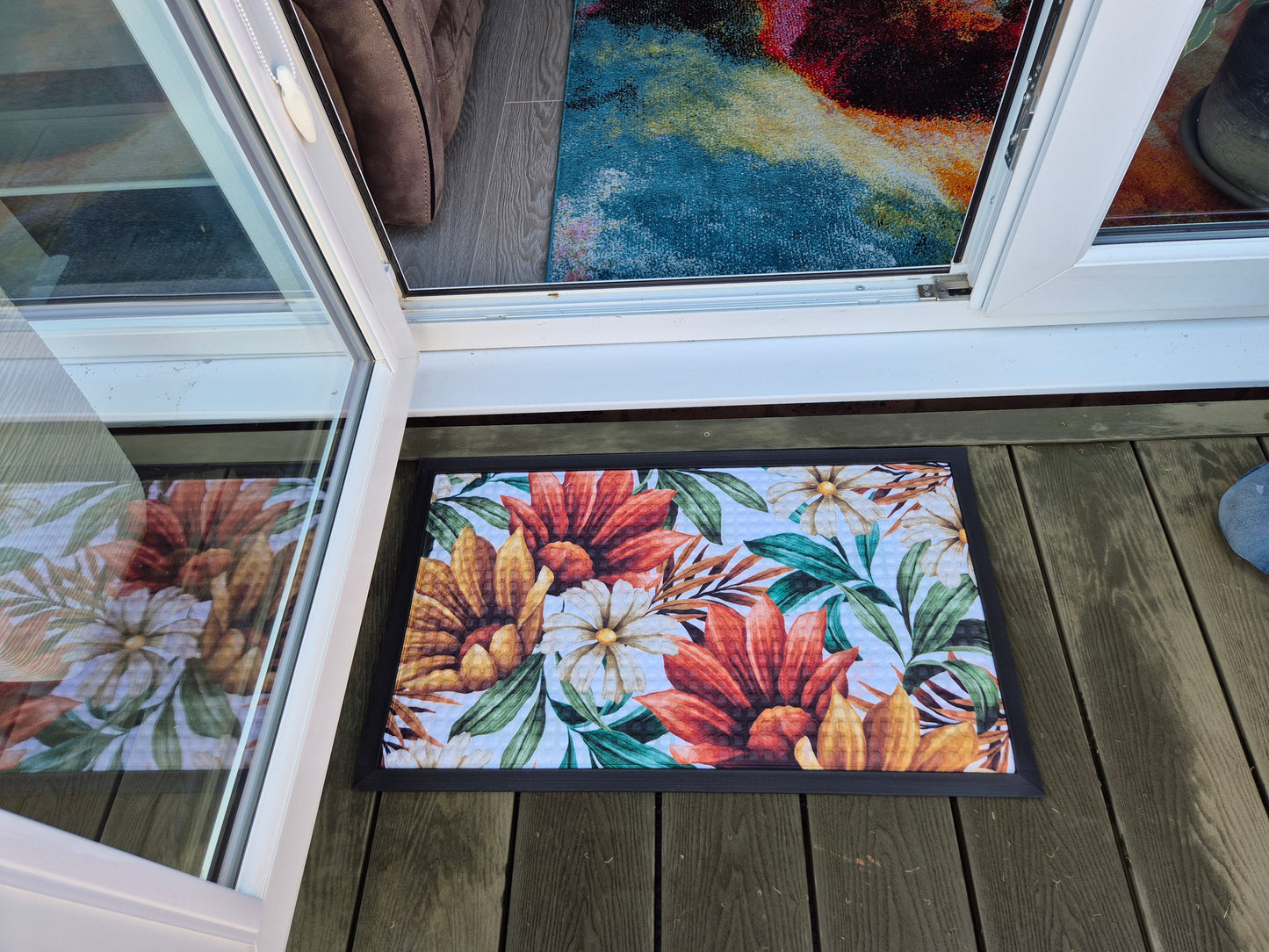 3D Embossed Doormat, 75cm x 45cm - Pastel Flowers