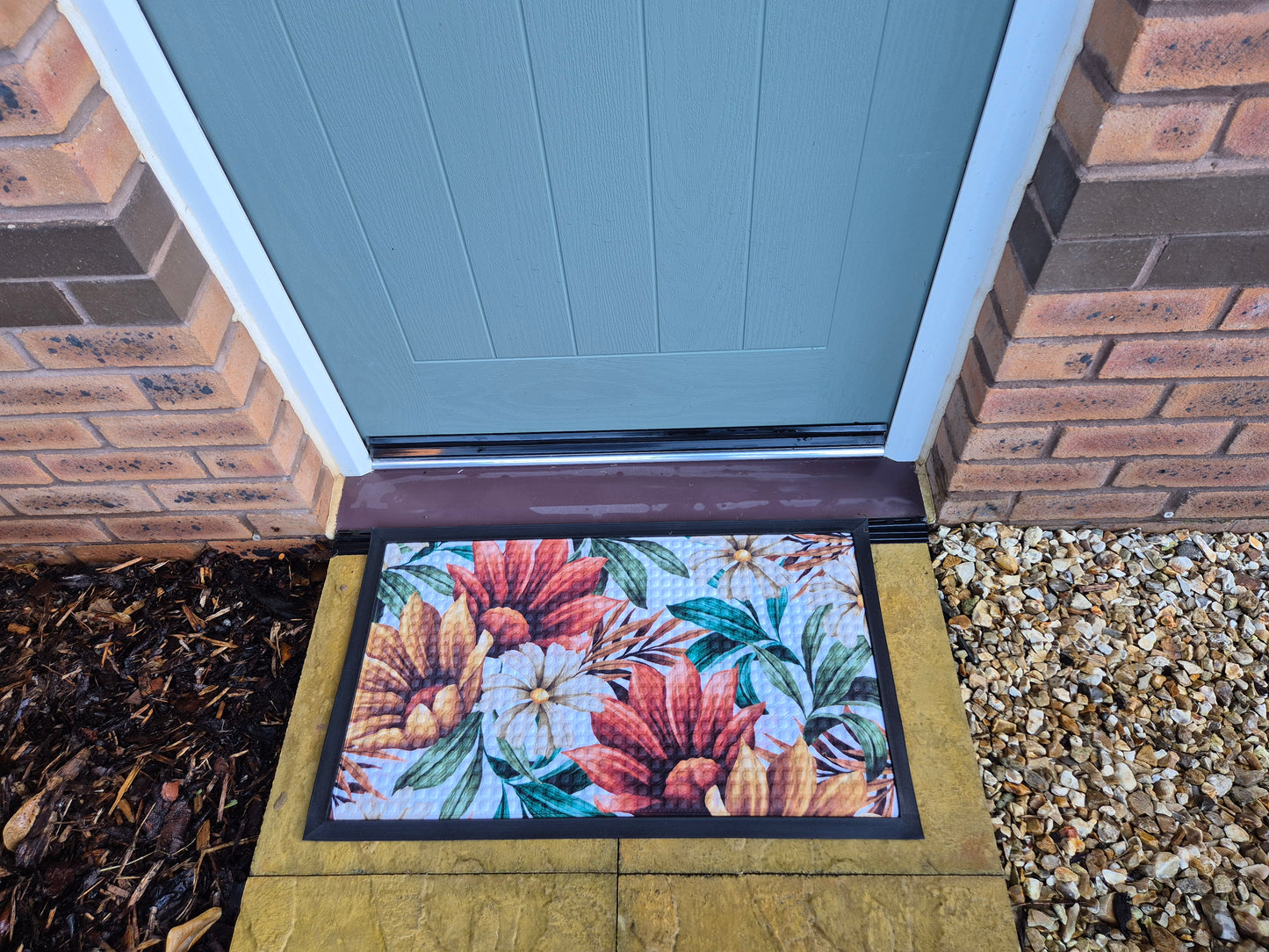 3D Embossed Doormat, 75cm x 45cm - Pastel Flowers